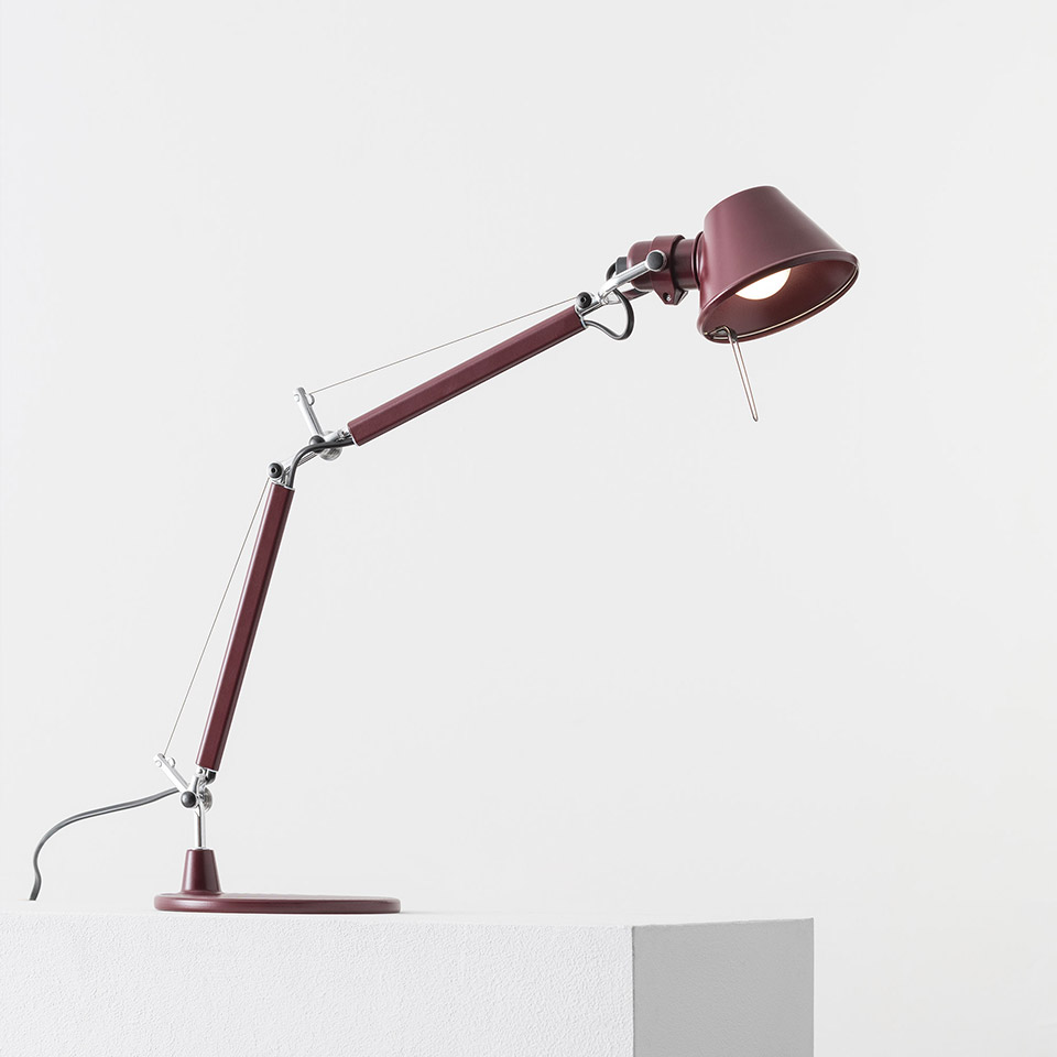 Tolomeo Micro Table - Ruby Red - Body Lamp + Base