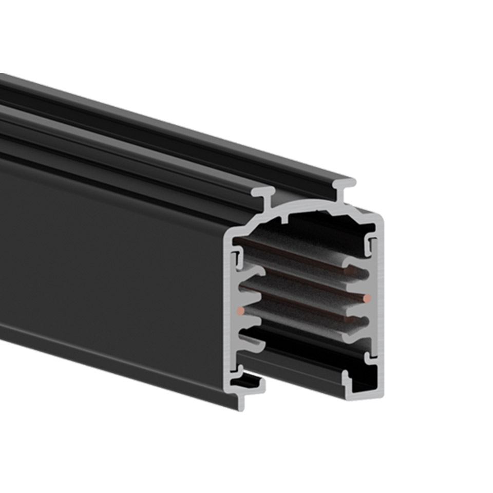 Track 230V External three-circuit track 1000mm Black