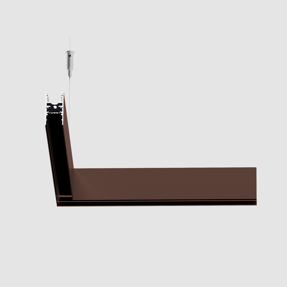 A.24 - Suspension Magnetic Track - 90° Angle (on same plane) - Brushed Bronze