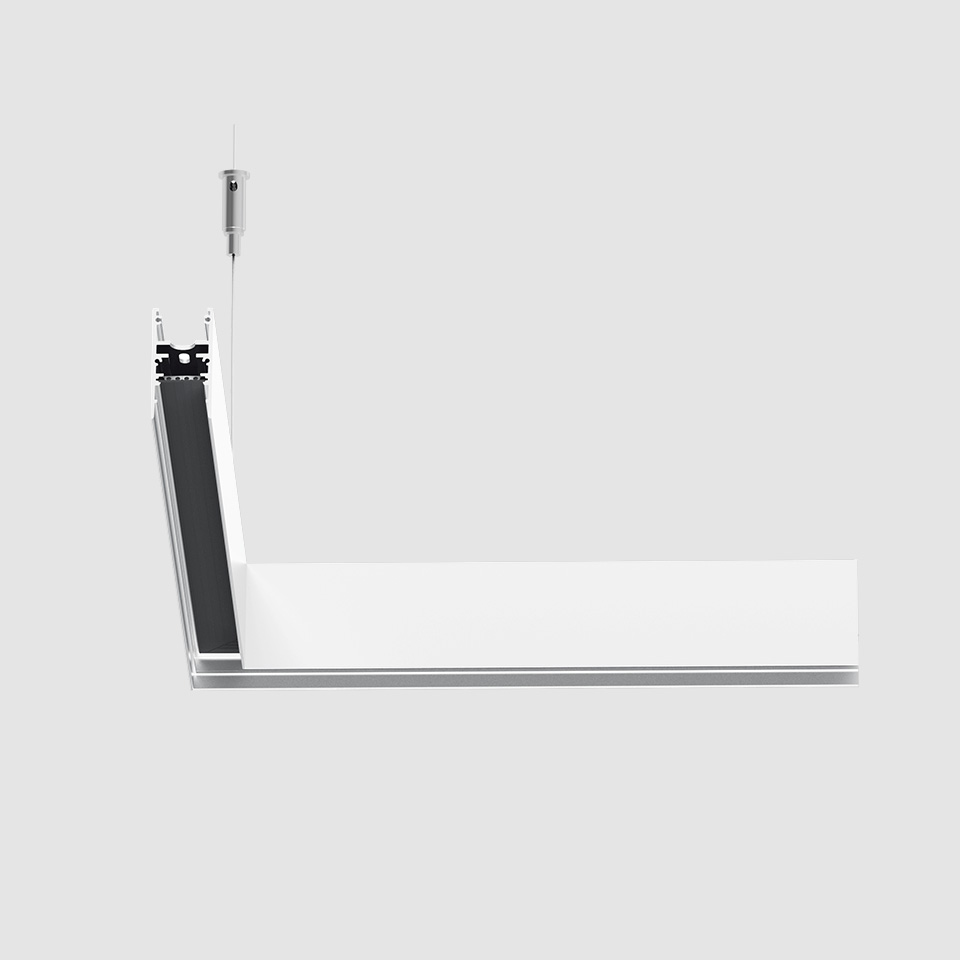 A.24 - Suspension Magnetic Track - 90° Angle (on same plane) - White