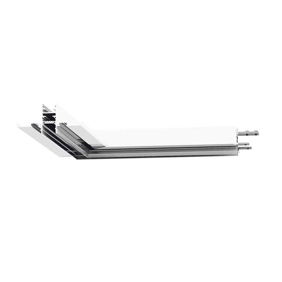 A.24 - Recessed Magnetic Track - 90° Angle (on same plane) - White