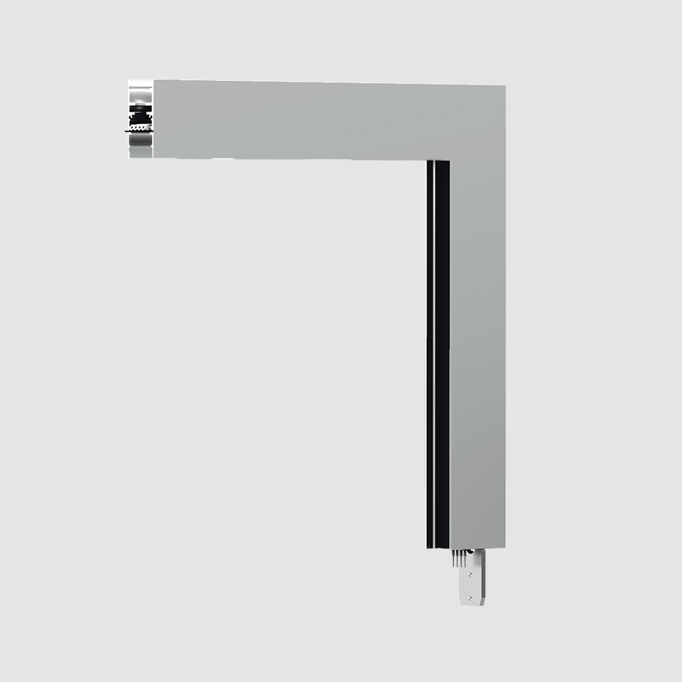 A.24 - Ceiling Magnetic Track - 90° Angle (on perpendicular planes) - Brushed Silver