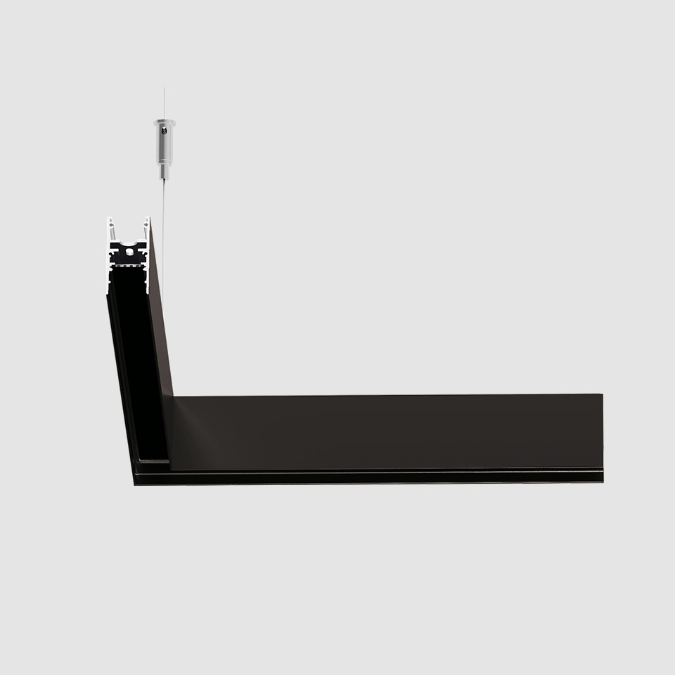 A.24 - Suspension Magnetic Track - 90° Angle (on same plane) - Black