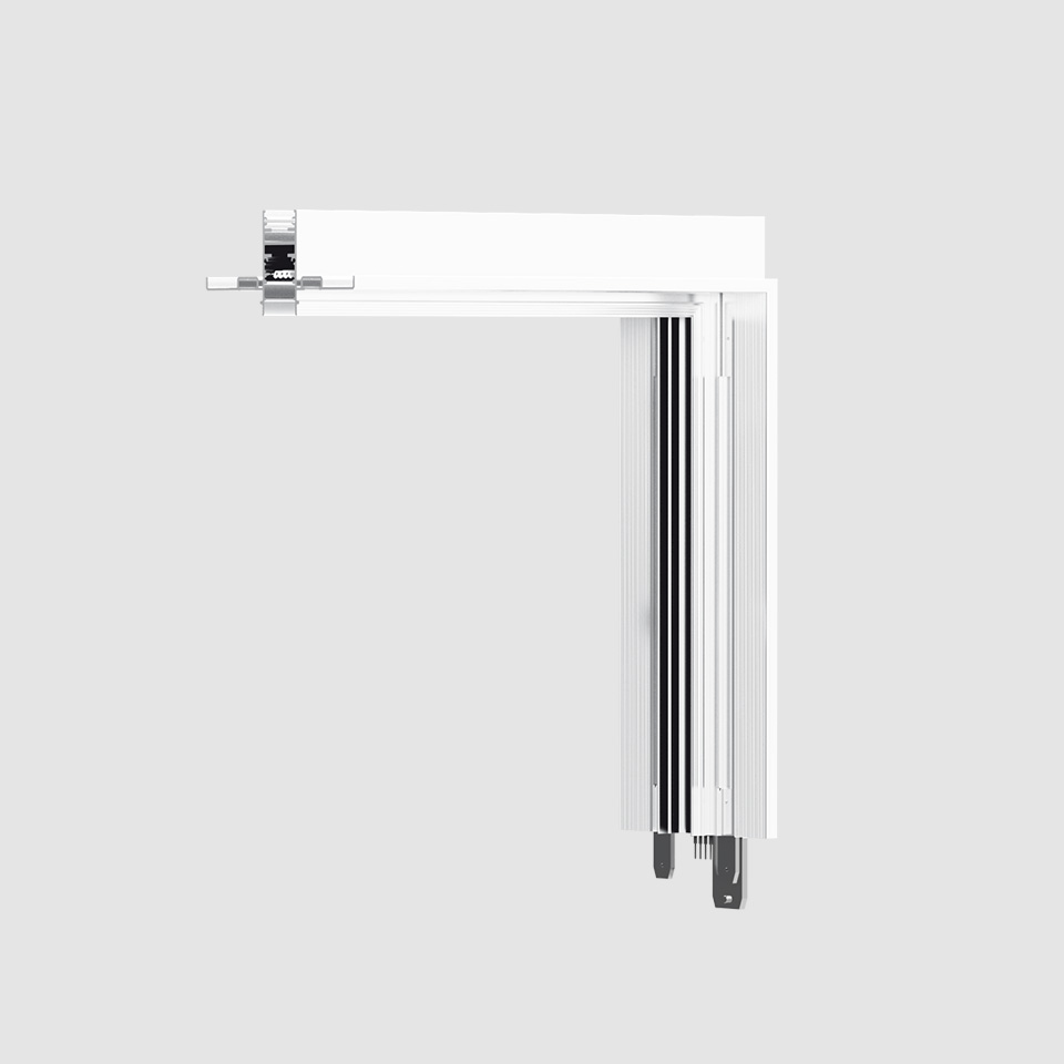 A.24 - Recessed Magnetic Track - 90° Angle (on perpendicular planes) - White