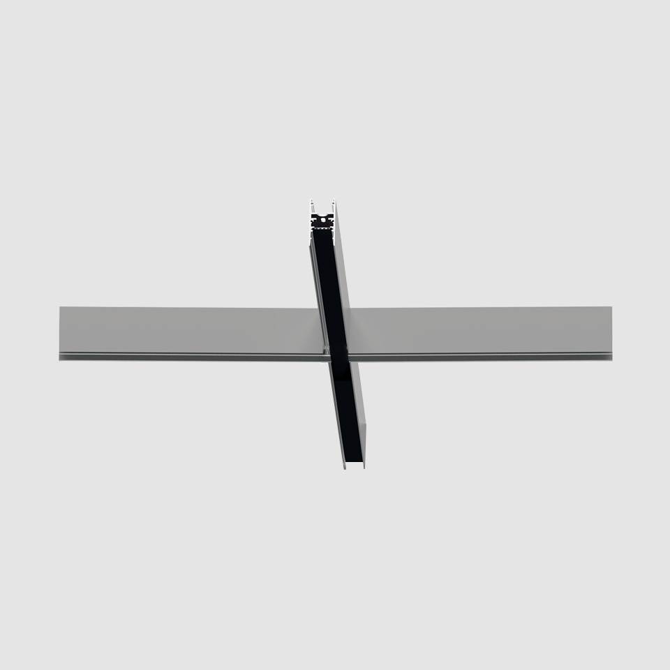 A.24 - Ceiling Magnetic Track - X Joint - Brushed Silver