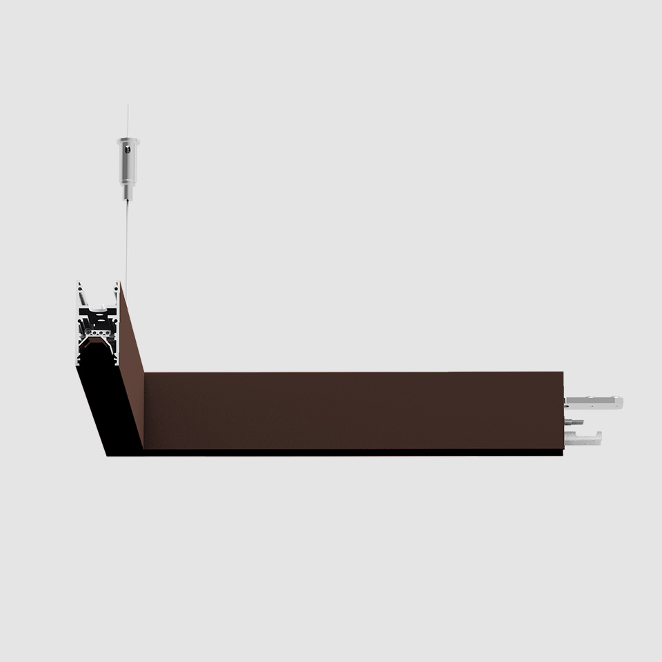 A.24 - Suspension Diffused Emission - 90° Angle (same plane) - Direct Emission - 2700K - Brushed Bronze