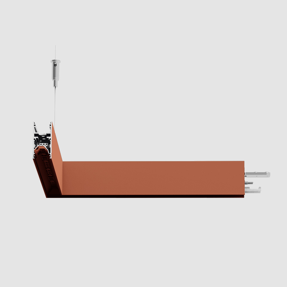 A.24 - Suspension Diffused Emission - 90° Angle (same plane) - Direct Emission - 2700K - Brushed Copper