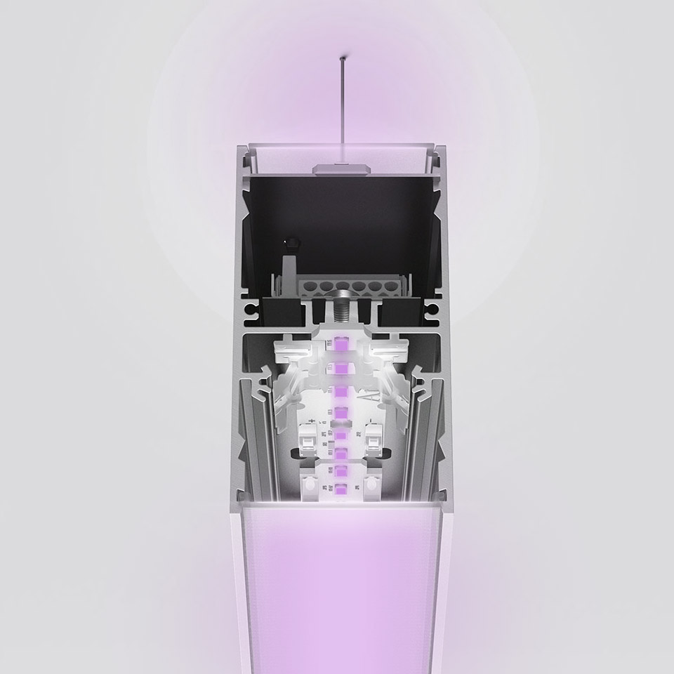 A.39 Suspension - Structural Module 1184mm - Direct + Indirect Emission - Pure Integralis - APP Compatible - Black