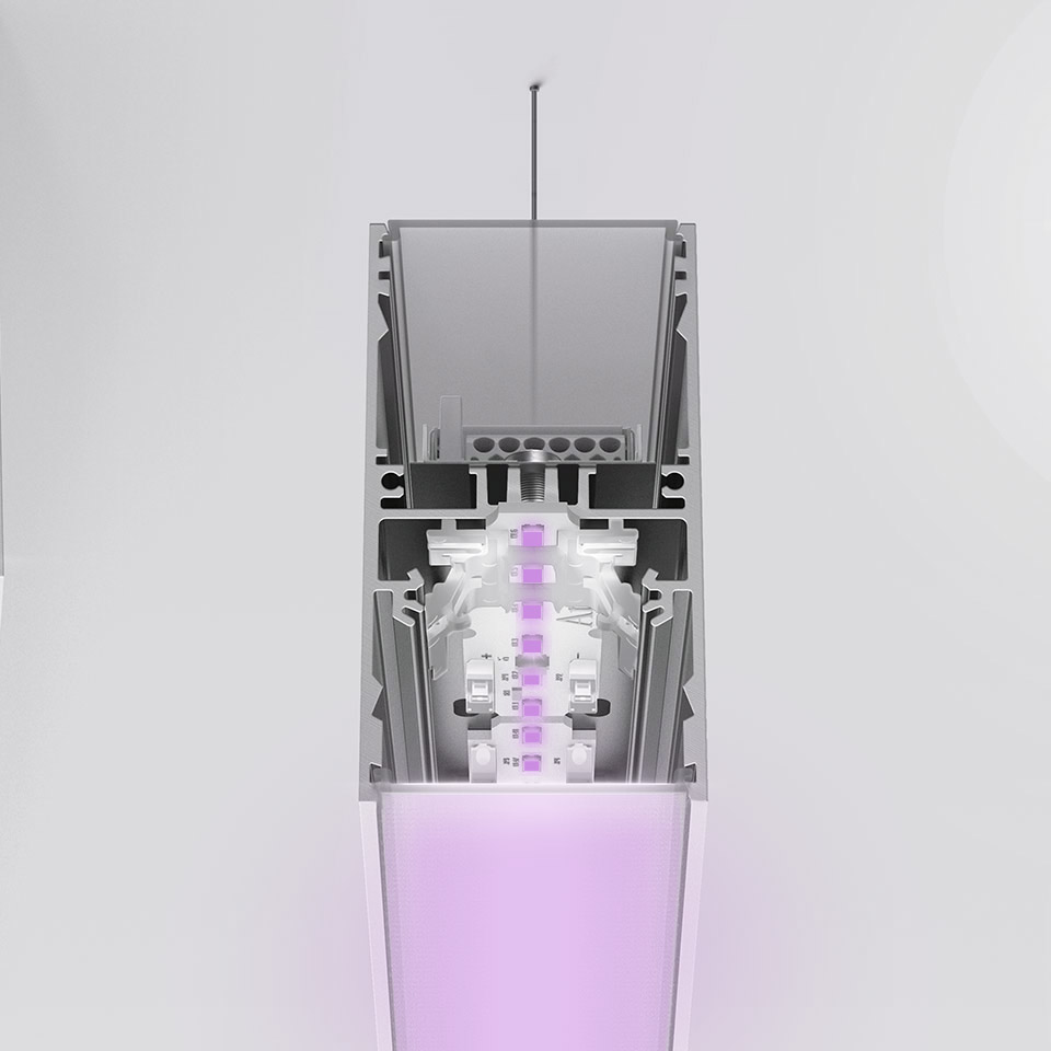 A.39 Suspension/Ceiling - Structural Module 1184mm - Direct Emission - Pure Integralis - APP Compatible - Black