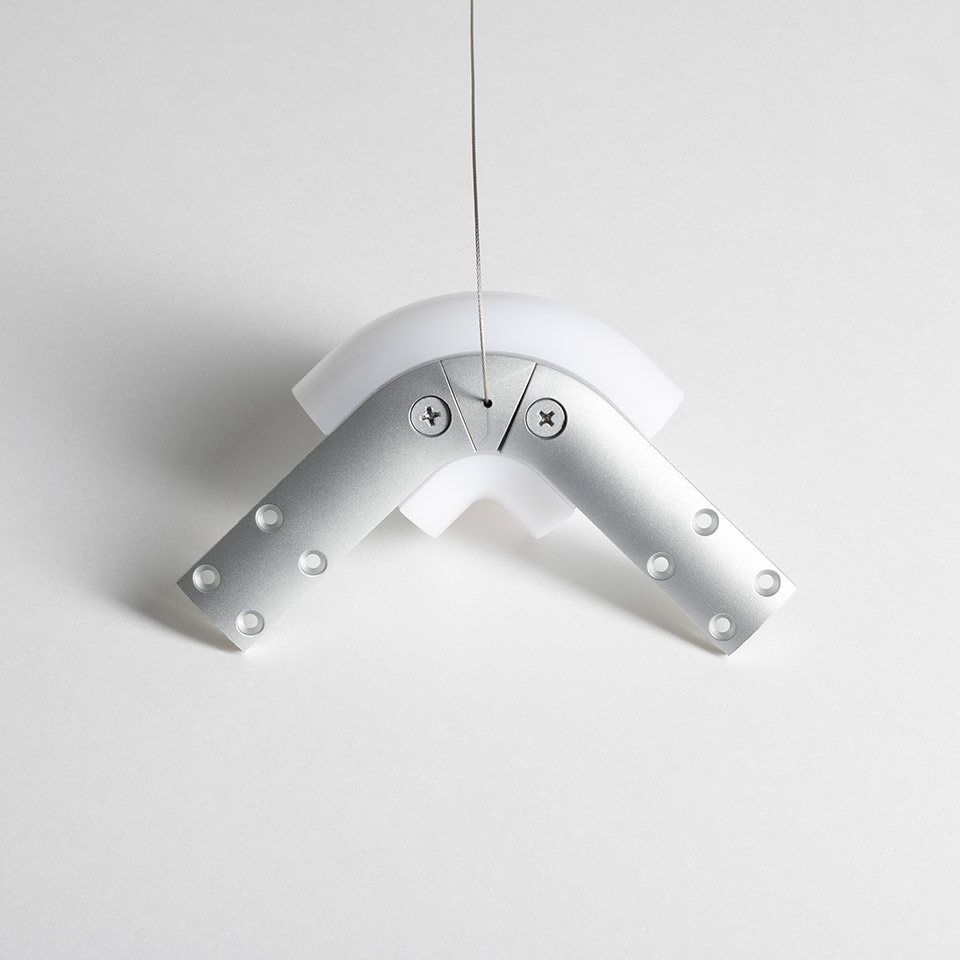 Alphabet of light system - Suspension - Curved - 90° - 3000K - Not powered - 2