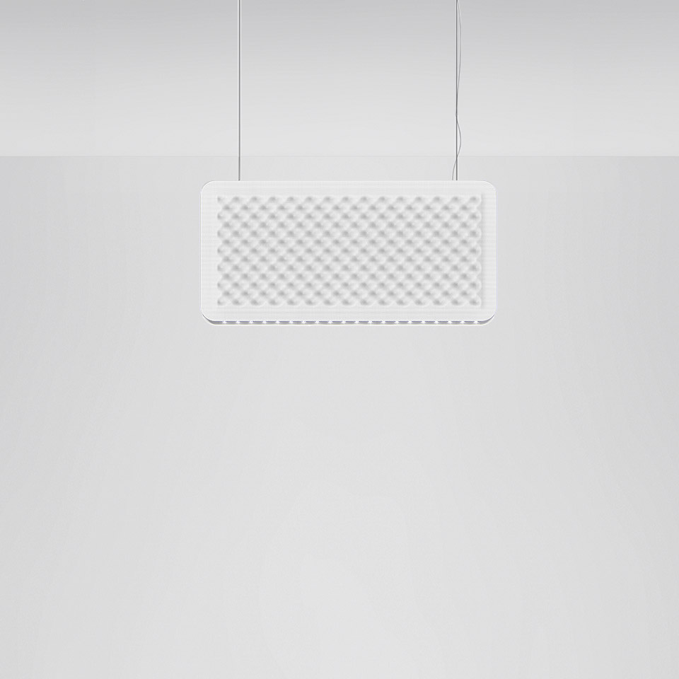 Eggboard Baffle - 800x400 - Suspension - Direct Sharp + Indirect Diffused - 3000K - Dimmable DALI - White Cream