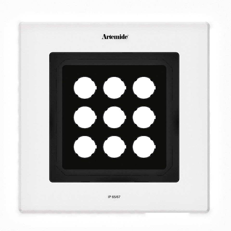 Ego Flat 220 downlight Square 5° 3000K Aluminium IK10