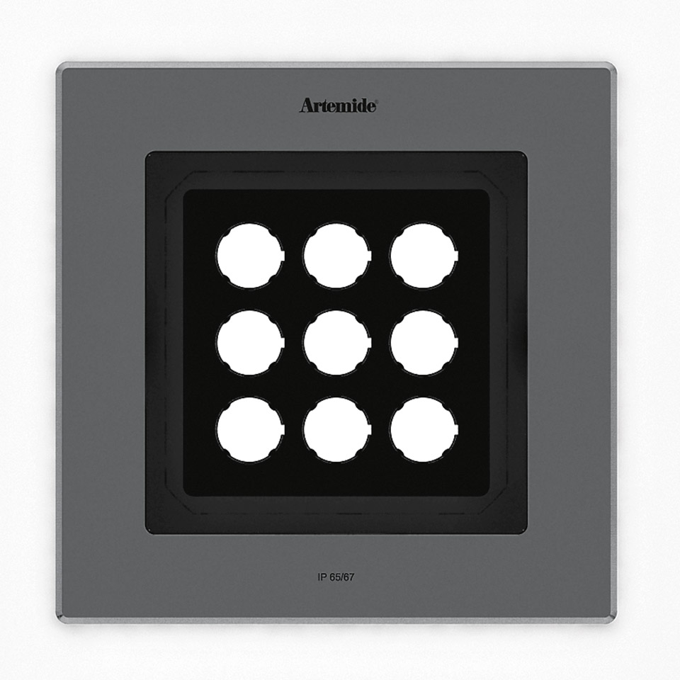Ego Flat 220 downlight Square 5° 3000K Inox IK10