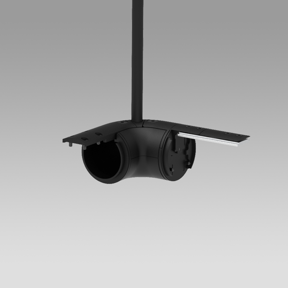 Gople System - Track - 90° Left Angle - Black