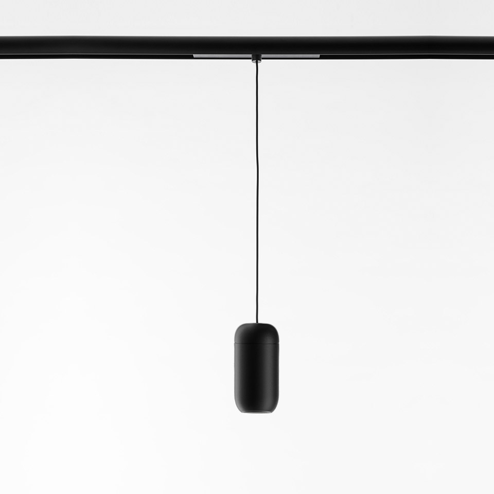 Gople System - Spot Pendant Track - 60 - 2700K - 14° - Dimmable DALI - Black