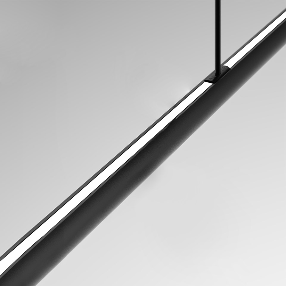 Gople System - Track - Linear Direct + Indirect Light - 1180mm - Black