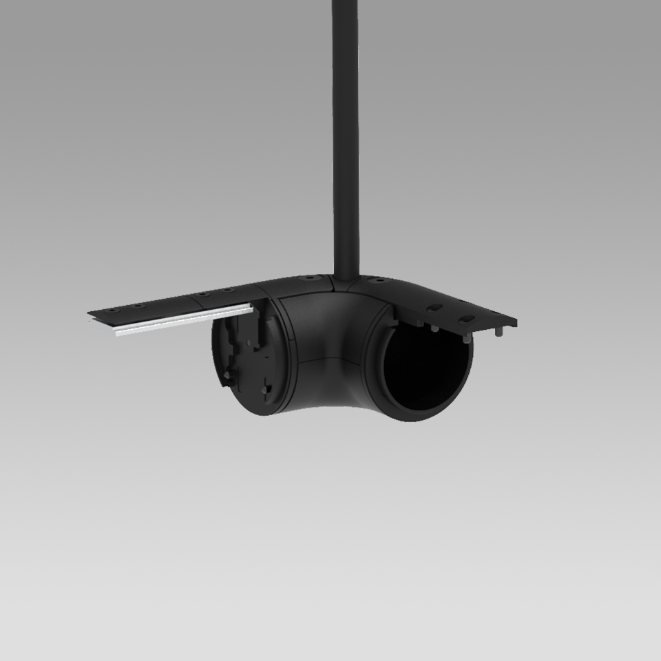 Gople System - Track - 90° Right Angle - Black