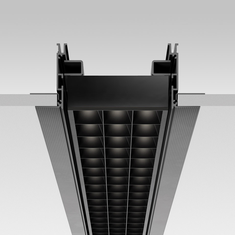 Hoy System Recessed - Refractive Linear Module - 1154mm - 3000K - Black