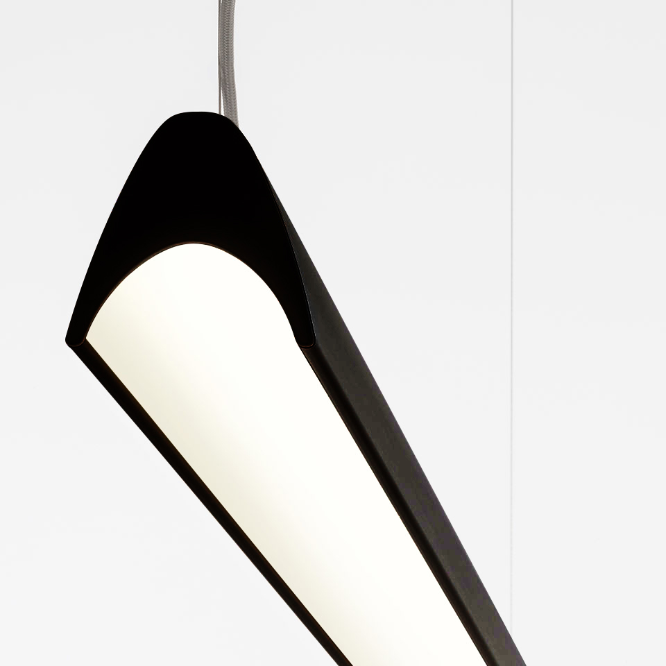 Series Y - Diffuse Direct Emission + Batwing Indirect Emission - 3000K - DALI - Black