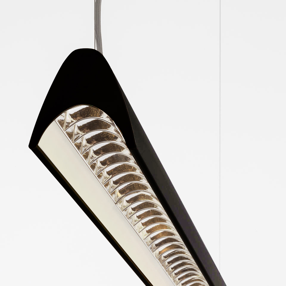 Series Y - Controlled Direct Emission + Batwing Indirect Emission - 3000K - DALI - Black