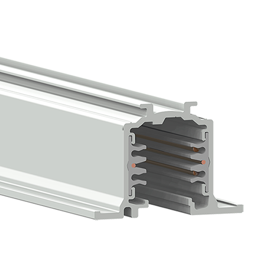 Track 230V Recessed three-circuit track 2000mm Black