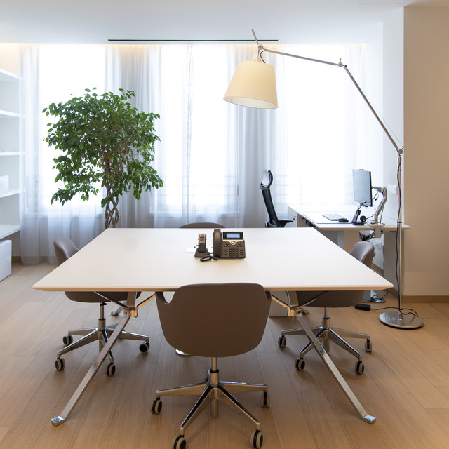 Image of Tolomeo Mega Terra aluminium inside an office.
