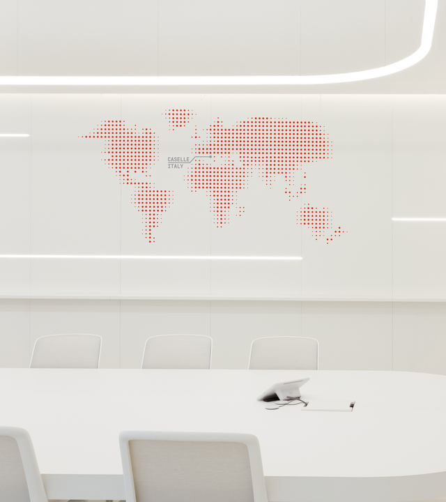 Image of Alphabet of Light System inside a meeting room.